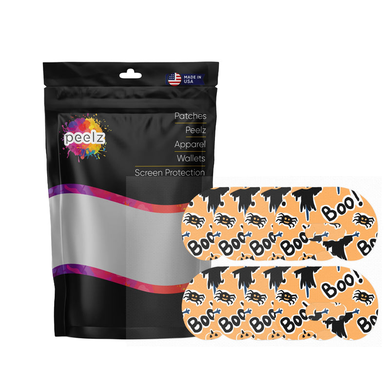 Peelz Pumpkin Boo Medtronic Guardian Connect Patch Tape - Pump Peelz Patch Medical Tape White Smoke 12-Pack (Set of 12 Patches),4-Pack (Set of 4 Patches),1-Single (1 Single Patch)