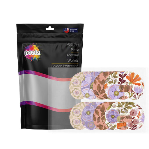Peelz Autumn Blooms Variety Pack for Medtronic Guardian Connect Patch Tape - Pump Peelz Patch Medical Tape White Smoke 12-Pack (Set of 12 Patches),4-Pack (Set of 4 Patches)