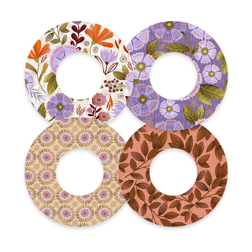 Peelz Autumn Blooms Variety Pack for Freestyle Libre 2 Patch Tape - Pump Peelz Patch Medical Tape White Smoke 4-Pack Libre 2 (Set of 4 Patches),12-Pack Libre 2 (Set of 12 Patches)