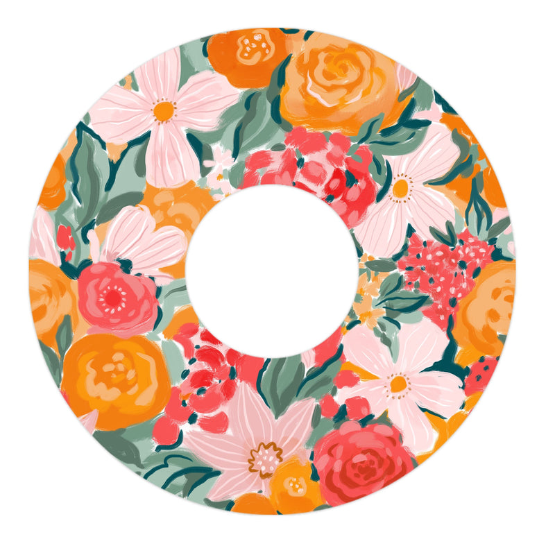 Peelz Blush Blossom Patch Tape Designed for the FreeStyle Libre 3 Plus & Lingo Patch Medical Tape White Smoke 12-Pack (Set of 12 Patches),4-Pack (Set of 4 Patches),1-Single (1 Single Patch)