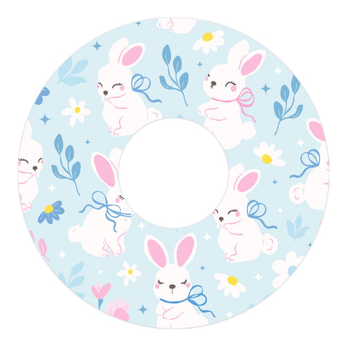 Peelz Sweet Bunnies FreeStyle Libre 3 Plus & Lingo  Patch Tape - Pump Peelz Patch Medical Tape White Smoke 12-Pack (Set of 12 Patches),4-Pack (Set of 4 Patches),1-Single (1 Single Patch)