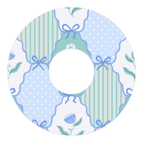 Peelz Cottage Bows FreeStyle Libre 3 Plus & Lingo  Patch Tape - Pump Peelz Patch Medical Tape White Smoke 12-Pack (Set of 12 Patches),4-Pack (Set of 4 Patches),1-Single (1 Single Patch)