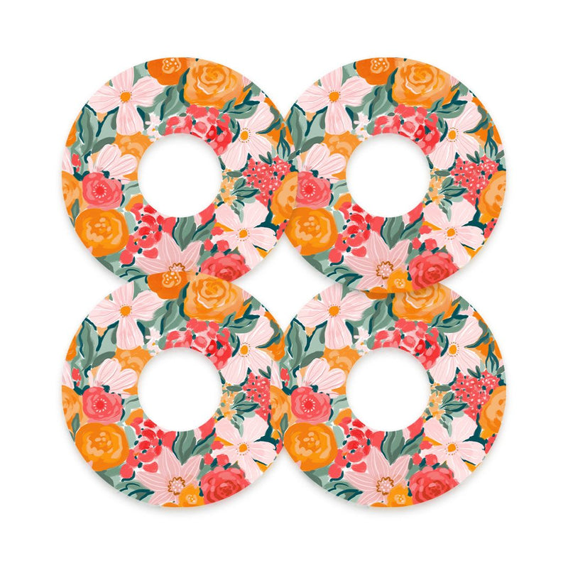 Peelz Blush Blossom Patch Tape Designed for the FreeStyle Libre 3 Plus & Lingo Patch Medical Tape White Smoke 12-Pack (Set of 12 Patches),4-Pack (Set of 4 Patches),1-Single (1 Single Patch)