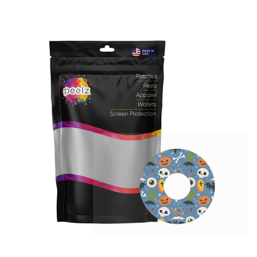 Peelz Spooky Night FreeStyle Libre 3 Plus & Lingo  Patch Tape - Pump Peelz Patch Medical Tape White Smoke 12-Pack (Set of 12 Patches),4-Pack (Set of 4 Patches),1-Single (1 Single Patch)