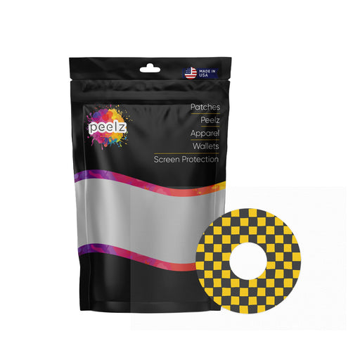 Peelz Charlie Check FreeStyle Libre 3 Plus & Lingo  Patch Tape - Pump Peelz Patch Medical Tape White Smoke 12-Pack (Set of 12 Patches),4-Pack (Set of 4 Patches),1-Single (1 Single Patch)