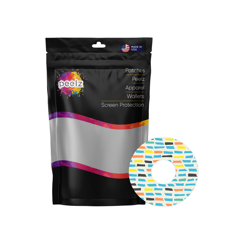 Peelz Colorful Sticks FreeStyle Libre 3 Plus & Lingo  Patch Tape - Pump Peelz Patch Medical Tape White Smoke 12-Pack (Set of 12 Patches),4-Pack (Set of 4 Patches),1-Single (1 Single Patch)
