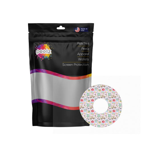 Peelz Tiny Scholar FreeStyle Libre 3 Plus & Lingo  Patch Tape - Pump Peelz Patch Medical Tape White Smoke 12-Pack (Set of 12 Patches),4-Pack (Set of 4 Patches),1-Single (1 Single Patch)