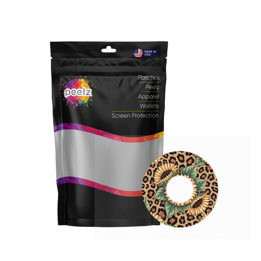 Peelz Wild Sunflower FreeStyle Libre 3 Plus & Lingo  Patch Tape - Pump Peelz Patch Medical Tape White Smoke 12-Pack (Set of 12 Patches),4-Pack (Set of 4 Patches),1-Single (1 Single Patch)