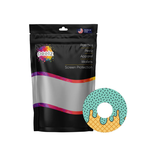 Peelz Ice Cream Social FreeStyle Libre 3 Plus & Lingo  Patch Tape - Pump Peelz Patch Medical Tape White Smoke 12-Pack (Set of 12 Patches),4-Pack (Set of 4 Patches),1-Single (1 Single Patch)