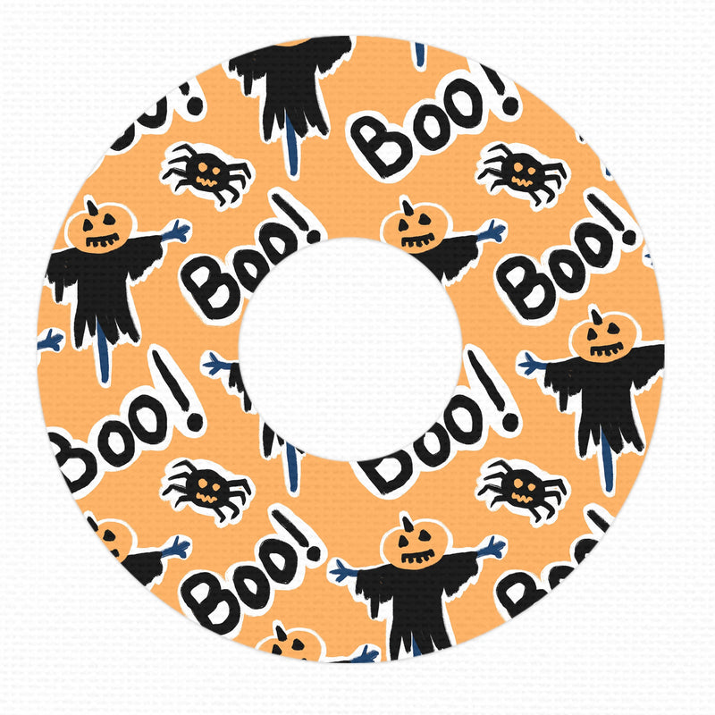 Peelz Pumpkin Boo FreeStyle Libre 3 Plus & Lingo  Patch Tape - Pump Peelz Patch Medical Tape White Smoke 12-Pack (Set of 12 Patches),4-Pack (Set of 4 Patches),1-Single (1 Single Patch)