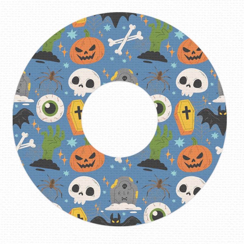 Peelz Spooky Night FreeStyle Libre 3 Plus & Lingo  Patch Tape - Pump Peelz Patch Medical Tape White Smoke 12-Pack (Set of 12 Patches),4-Pack (Set of 4 Patches),1-Single (1 Single Patch)