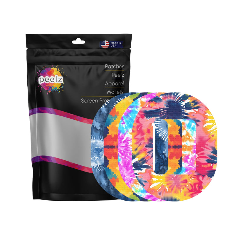 Peelz Tie Dye Variety Pack Tandem Mobi Decorative Patch Tape - Pump Peelz Patch Medical Tape White Smoke 12-Pack (Set of 12 Patches),4-Pack (Set of 4 Patches)