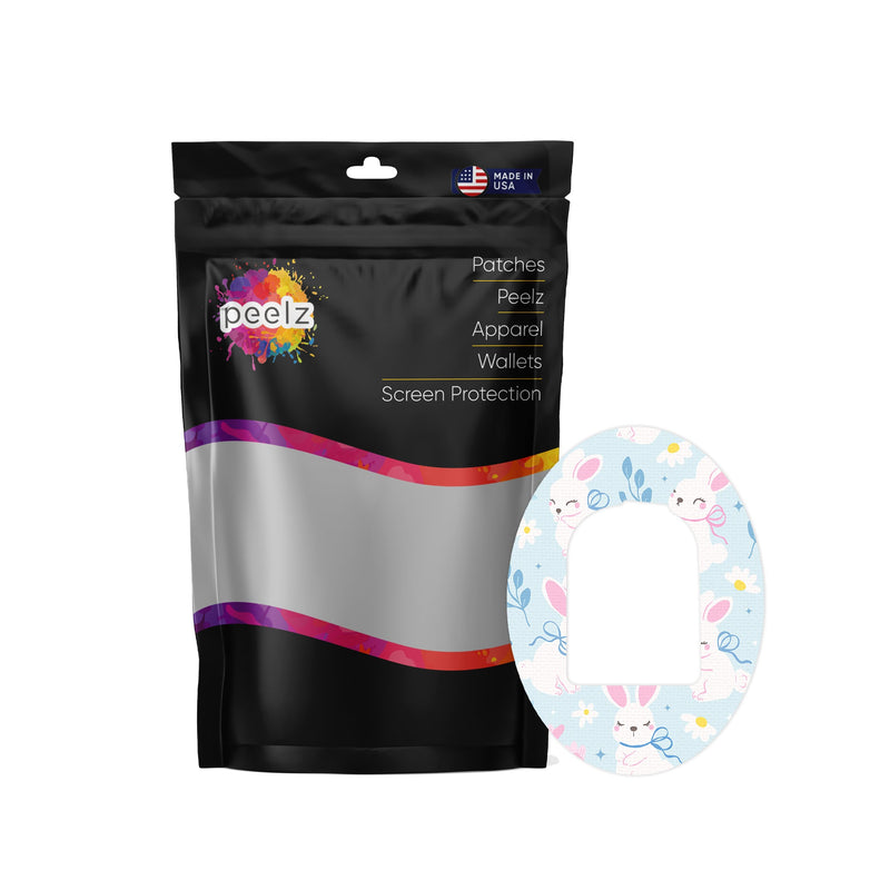 Peelz Sweet Bunnies Pod Patch Tape - Pump Peelz Patch Medical Tape White Smoke 12-Pack (Set of 12 Patches),4-Pack (Set of 4 Patches),1-Single (One Patch)