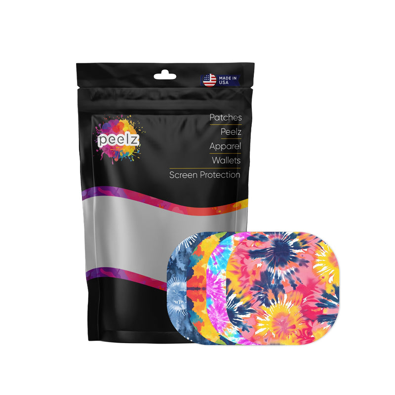 Peelz Tie Dye Variety Pack Overpatch Tape - Pump Peelz Patch Medical Tape White Smoke 12-Pack (Set of 12 Patches),4-Pack (Set of 4 Patches)