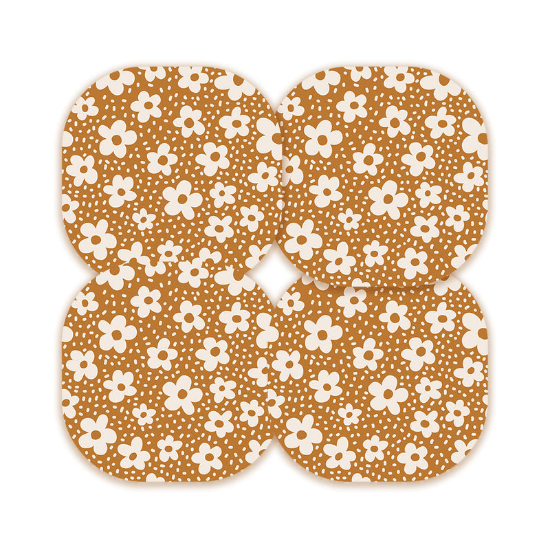 Peelz Caramel Daisies Overpatch Tape - Pump Peelz Patch Medical Tape Dark Khaki 12-Pack (Set of 12 Patches),4-Pack (Set of 4 Patches),1-Single (One Patch)