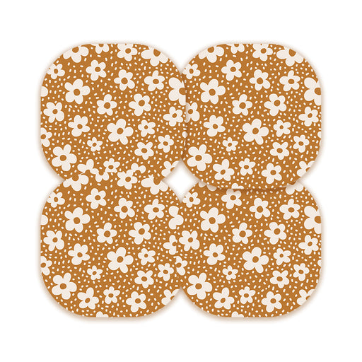 Peelz Caramel Daisies Overpatch Tape - Pump Peelz Patch Medical Tape Dark Khaki 12-Pack (Set of 12 Patches),4-Pack (Set of 4 Patches),1-Single (One Patch)