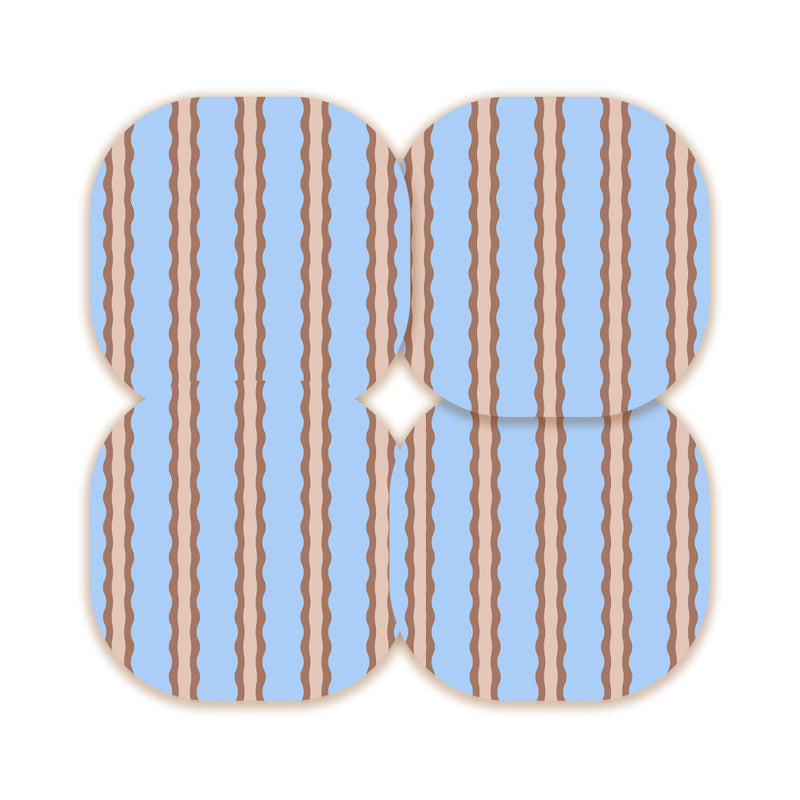 Peelz Boardwalk Waves Overpatch Tape - Pump Peelz Patch Medical Tape Light Steel Blue 12-Pack (Set of 12 Patches),4-Pack (Set of 4 Patches),1-Single (One Patch)