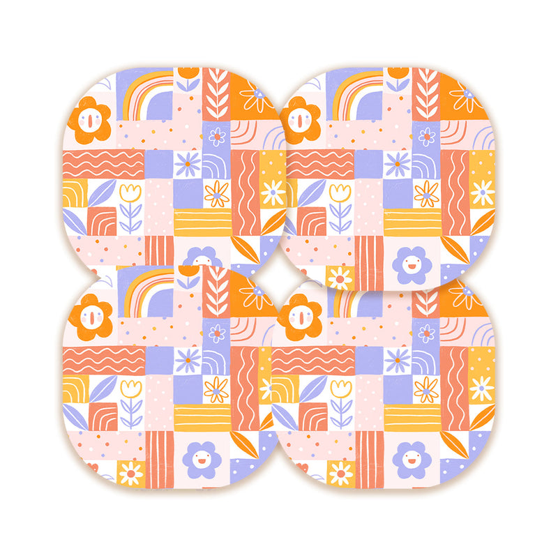 Peelz Wildflower Doodle Overpatch Tape - Pump Peelz Patch Medical Tape Misty Rose 12-Pack (Set of 12 Patches),4-Pack (Set of 4 Patches),1-Single (One Patch)