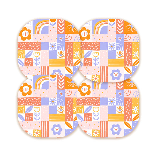 Peelz Wildflower Doodle Overpatch Tape - Pump Peelz Patch Medical Tape Misty Rose 12-Pack (Set of 12 Patches),4-Pack (Set of 4 Patches),1-Single (One Patch)