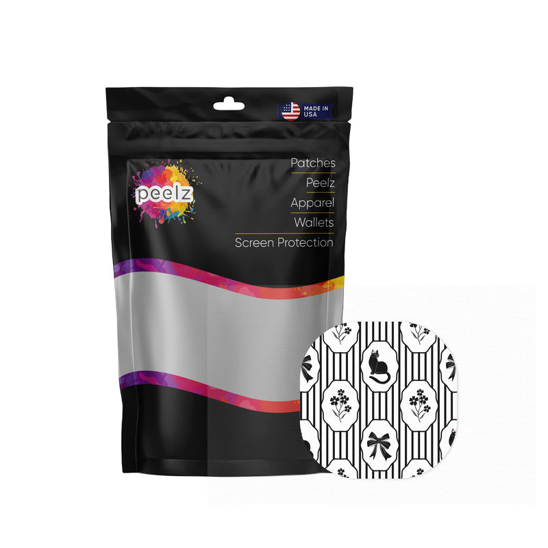 Peelz Midnight Cat Overpatch Tape - Pump Peelz Patch Medical Tape White Smoke 12-Pack (Set of 12 Patches),4-Pack (Set of 4 Patches),1-Single (One Patch)