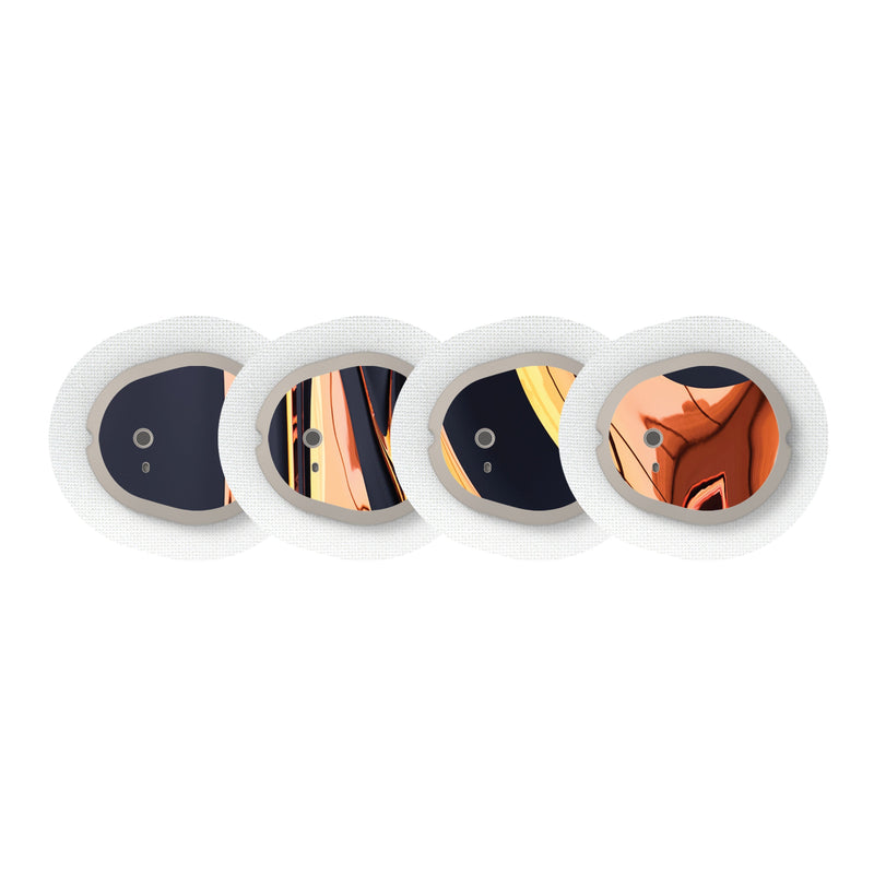 Peelz Lava Flow Sticker Designed for the DEXCOM G7 and Stelo Transmitter Peelz/Stickers White Smoke 4-pack (Set of 4 Stickers)