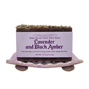 Fern Valley Soap Handmade Goat Milk Soap | Moisturizing Lavender and Black Amber Goat Milk Soap White Smoke