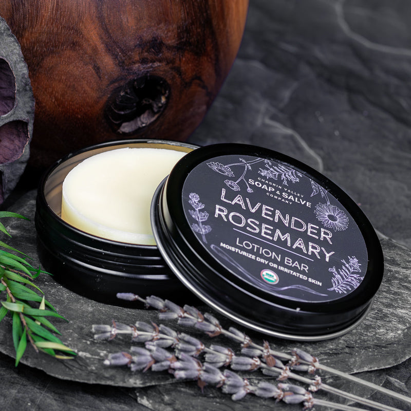 Chagrin Valley Soap & Salve Lotion Bar: Lavender Rosemary Lotion Bar Dark Slate Gray 1 oz. Tin