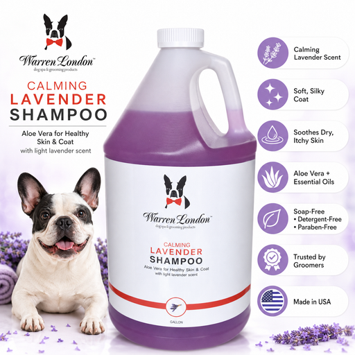 Warren London Calming Lavender Dog Shampoo w/Aloe Vera & Essential Oils - Professional Size Grooming Size Product White Smoke