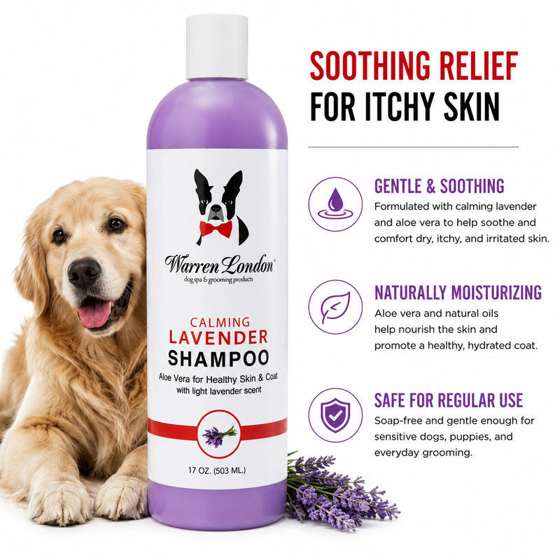 Warren London Calming Lavender Dog Shampoo w/Aloe Vera & Essential Oils Dog Shampoo White Smoke
