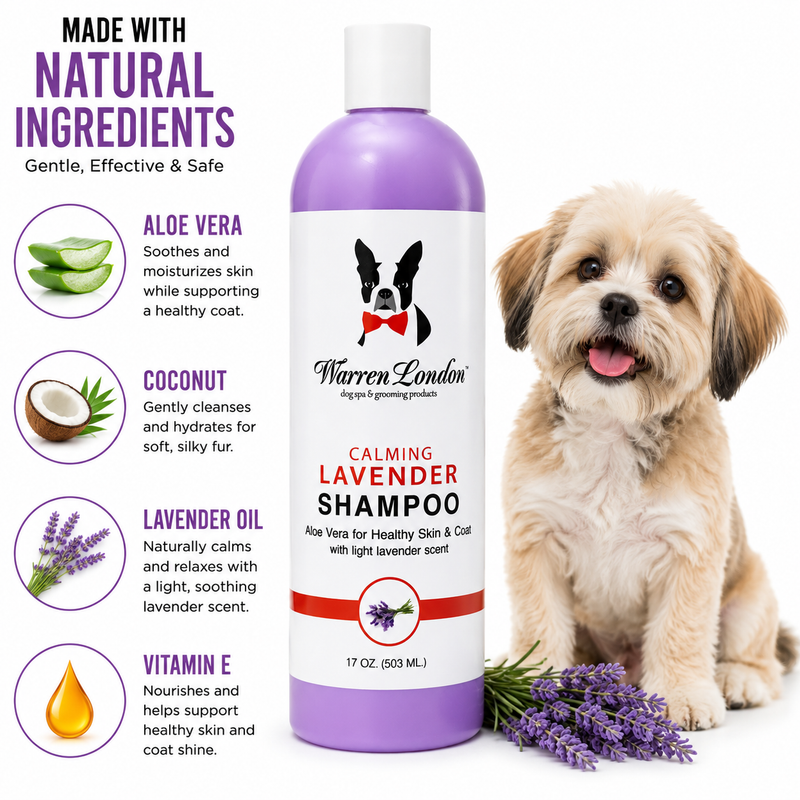 Warren London Calming Lavender Dog Shampoo w/Aloe Vera & Essential Oils Dog Shampoo White Smoke