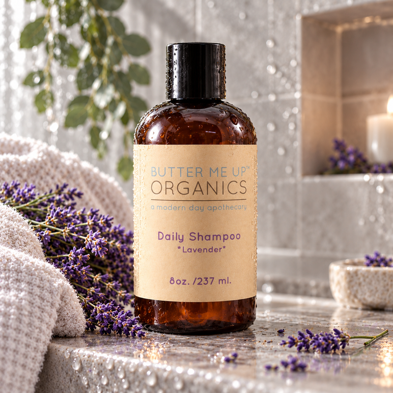 Butter Me Up Organics Organic Daily Shampoo Hair Dark Gray Jasmine & Rose,Lavender