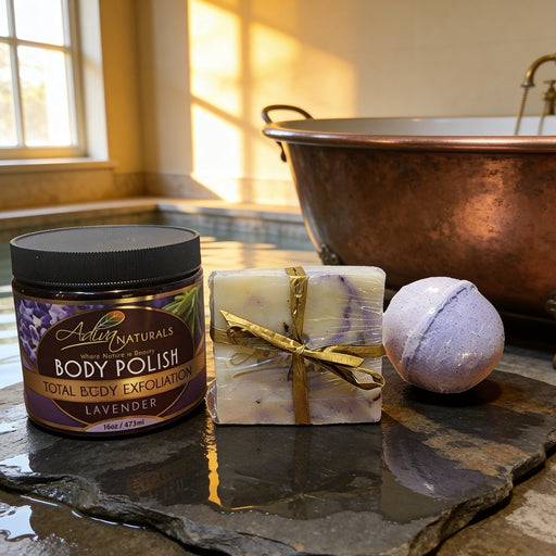 Adiva Naturals Lavender Body Care Set
Polish • Soften • Cleanse Scrub Rosy Brown