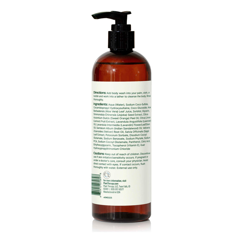 Plant Therapy Lavender Sandalwood Body Wash Body Care Light Gray 16 oz