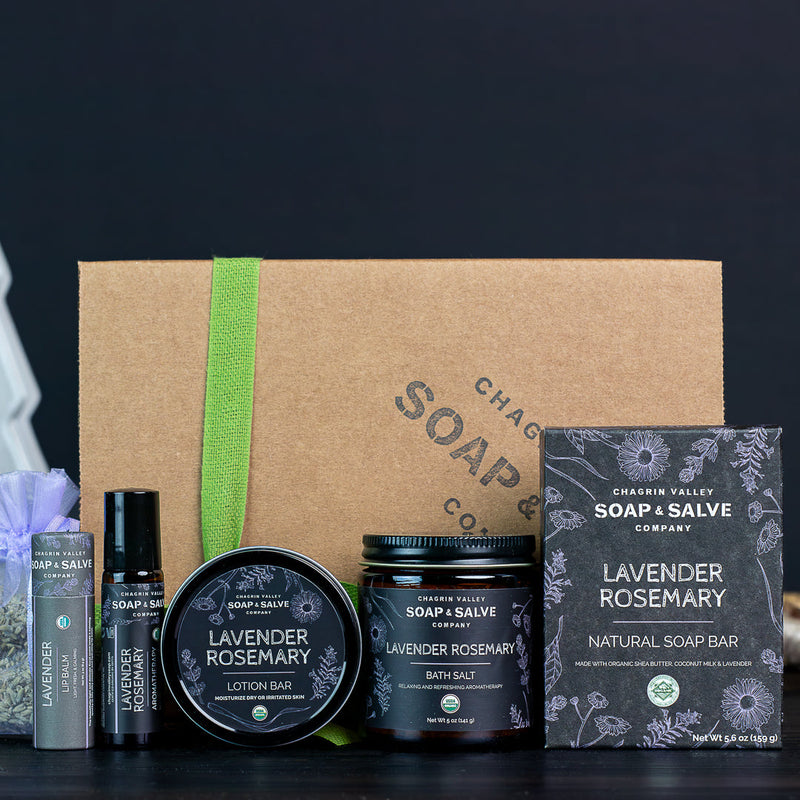 Chagrin Valley Soap & Salve Gift: Lavender Lovers Gift Tan Lavender Lovers Gift Box