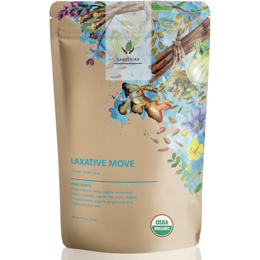 Gardenika Shop Constipation Relief Tea, Gentle Laxative | Senna & Fennel | Organic Loose Leaf Tea Tan