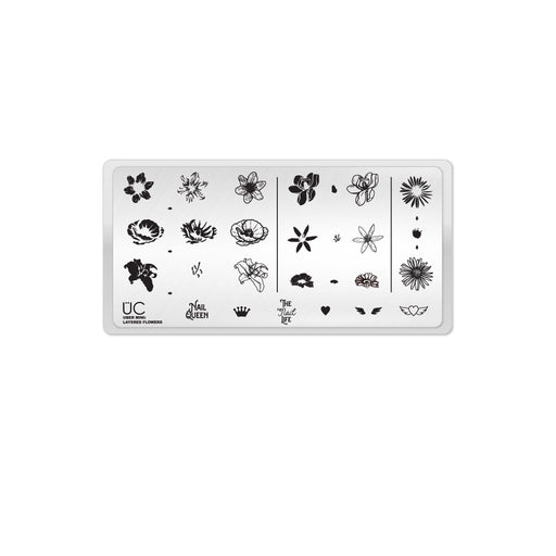 UberChic Beauty Layered Flowers Stamping Plate Lavender