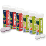 Drinklits Lemon-Lime Hydration Mix & Strawberry Daily Immune Support - 6 Tubes | 60 Servings Hydration Electrolyte Tablets White Smoke