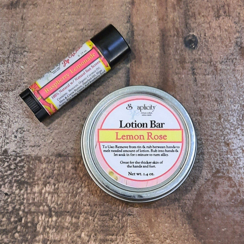 Soaplicity Lip & Lotion Gift Sets Gift Set Dim Gray Lemon Rose & Raspberry Lemonade