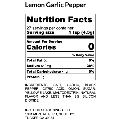 Igotchu Lemon Garlic Pepper seasoning