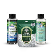 Garner's Garden Travel Sized Oral Care Trio | Trio | H2O2 | Fluoride Free Oral Care White Smoke Lemongrassmint / 4oz Rinses / Reduced Strength + 2oz Organic Tooth Powder