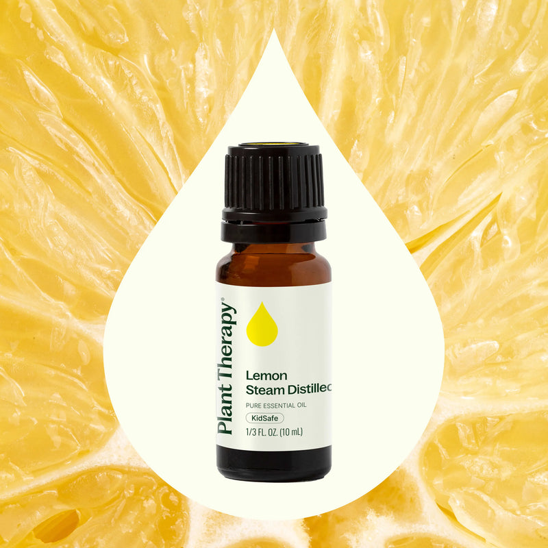 Plant Therapy Lemon Steam Distilled Essential Oil Essential Oil Light Goldenrod 10 mL,30 mL