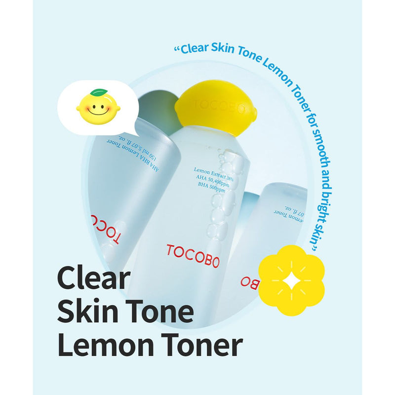 AsiaBeautyMall TOCOBO AHA BHA Lemon Facial Toner Toner Lotion Alice Blue