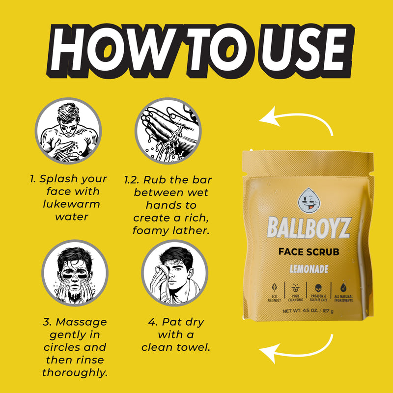 BALLBOYZ Lemonade Face Scrub (Light Acne) Gold