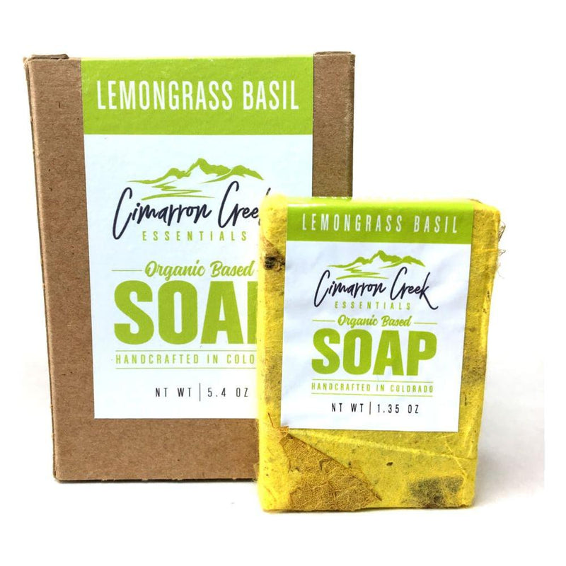 Cimarron Creek Essentials Lemongrass Basil Organic Bar Soap 5.4oz Bath & Body Yellow Green Full Size,Travel Size