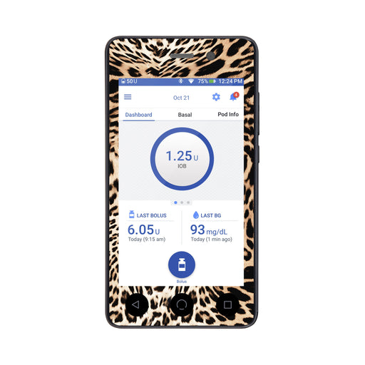 Peelz Leopard Print Sticker for Omnipod DASH® PDM – Pump Peelz Peelz/Stickers White Smoke Whole System Peelz (front + case),Front Peelz,Case Peelz
