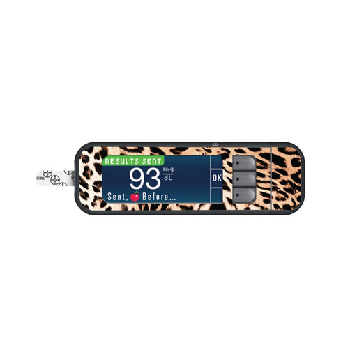 Peelz Leopard Print Sticker for Bayer Contour Next Glucometer Peelz/Stickers White Smoke