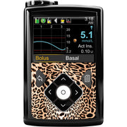 Peelz Leopard Print Sticker for Medtronic MiniMed 770G & 780G Peelz/Stickers Black Whole System Peelz (front back + clip),Front Peelz