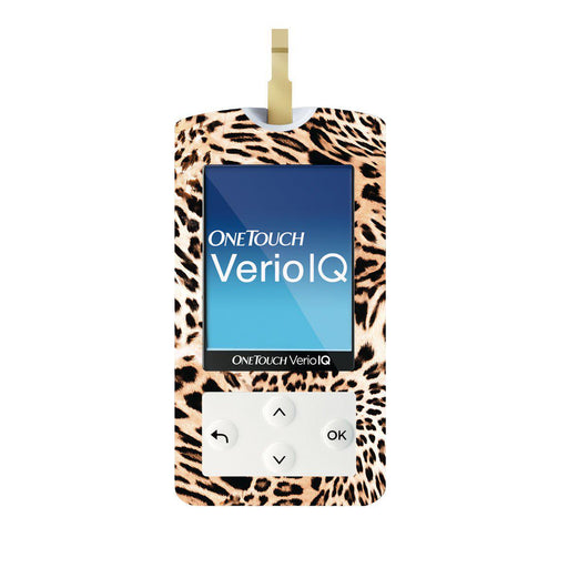 Peelz Leopard Print for OneTouch Verio IQ Glucometer Peelz/Stickers White Smoke