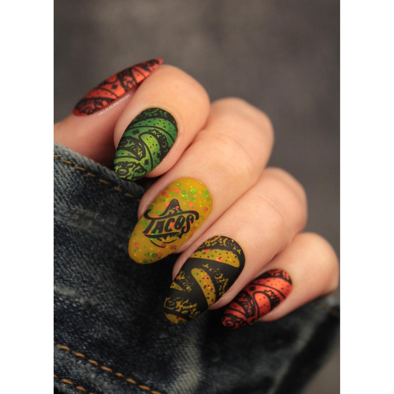 UberChic Beauty Let's Taco Bout It Stamping Plate Dark Slate Gray