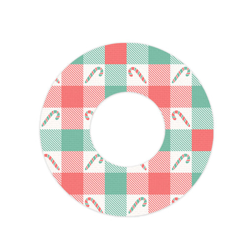 Peelz Peppermint Plaid Freestyle Libre 2 Patch Tape - Pump Peelz Patch Medical Tape White Smoke 12-Pack Libre 2 (Set of 12 Patches),4-Pack Libre 2 (Set of 4 Patches),1-Single (1 Single Patch)